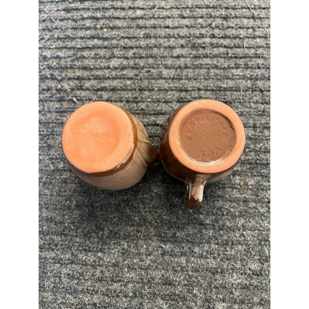 Vintage Frankoma Pottery Creamer and Sugar Set No Lid Brown Tan Ceramic EUC - Picture 9 of 11